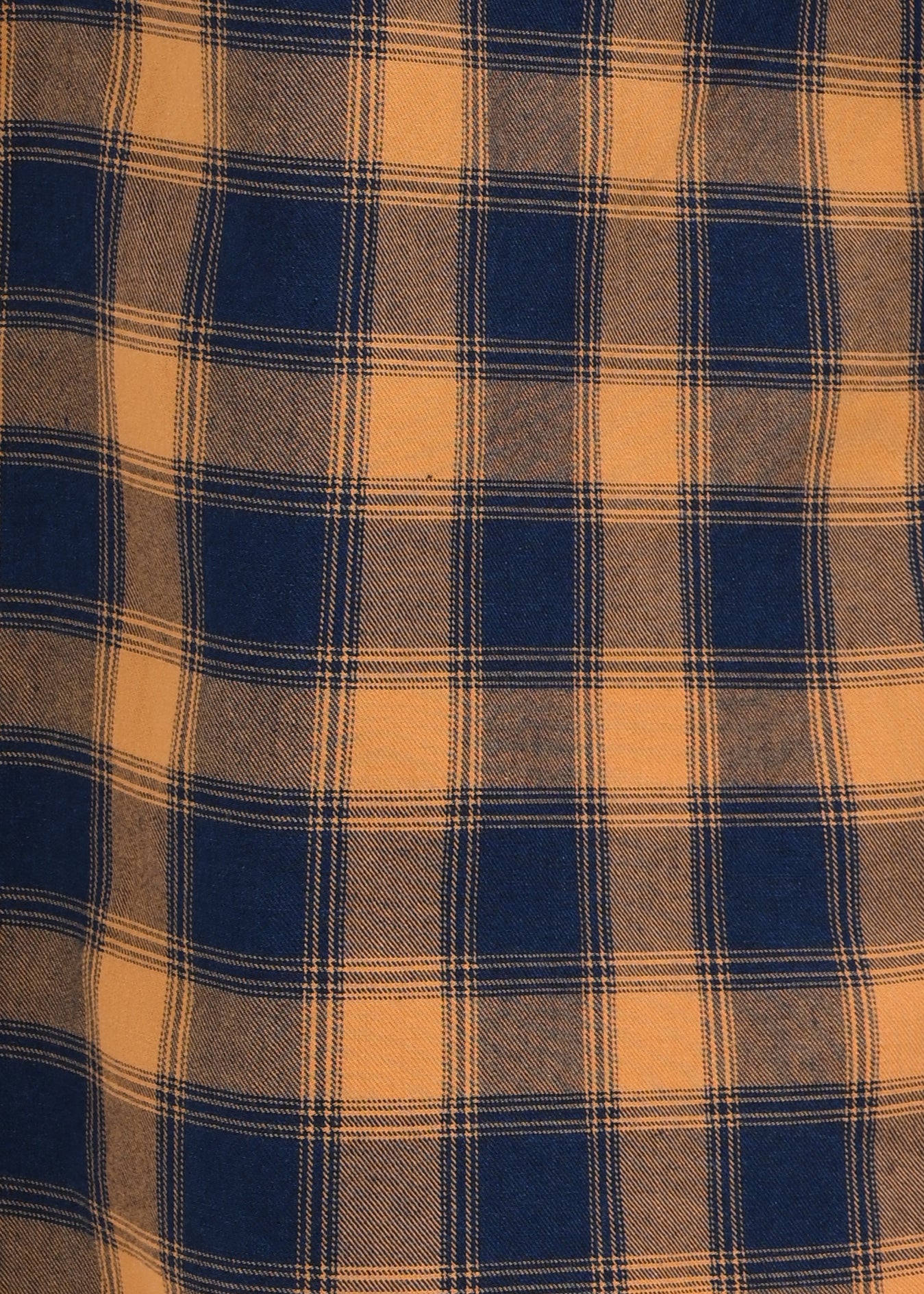 Indigo-Dyed 100% Cotton Check Shirt Musted