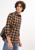 Indigo-Dyed 100% Cotton Check Shirt Musted
