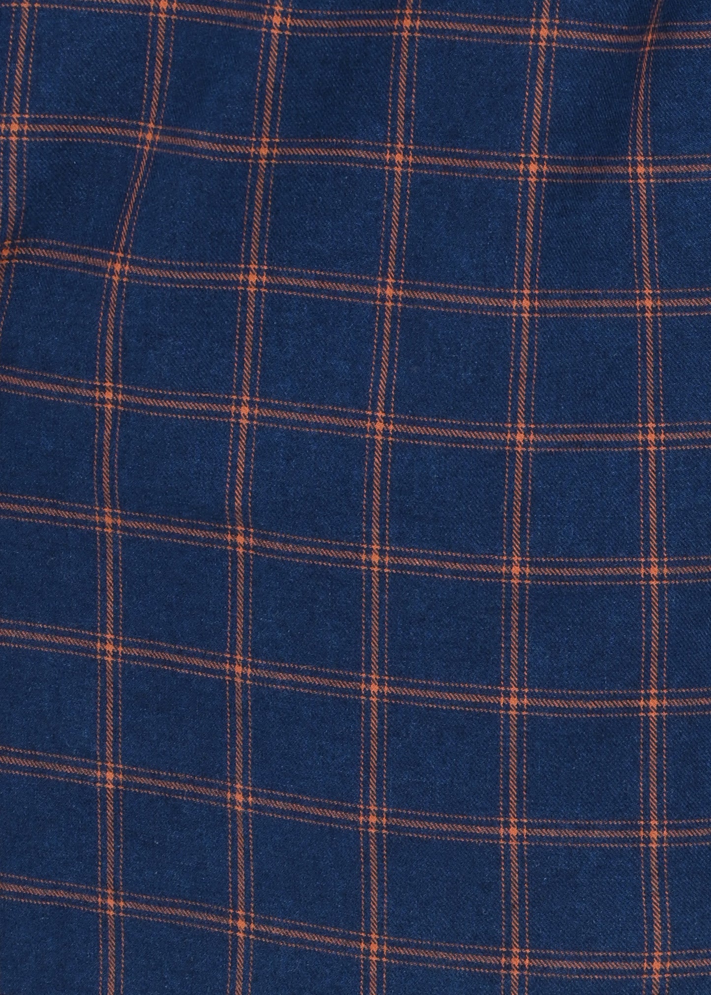 Indigo-Dyed 100% Cotton Check Shirt Navy