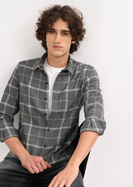 Check Shirt Dk Grey