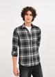 Check Shirt in Poly Cotton Black
