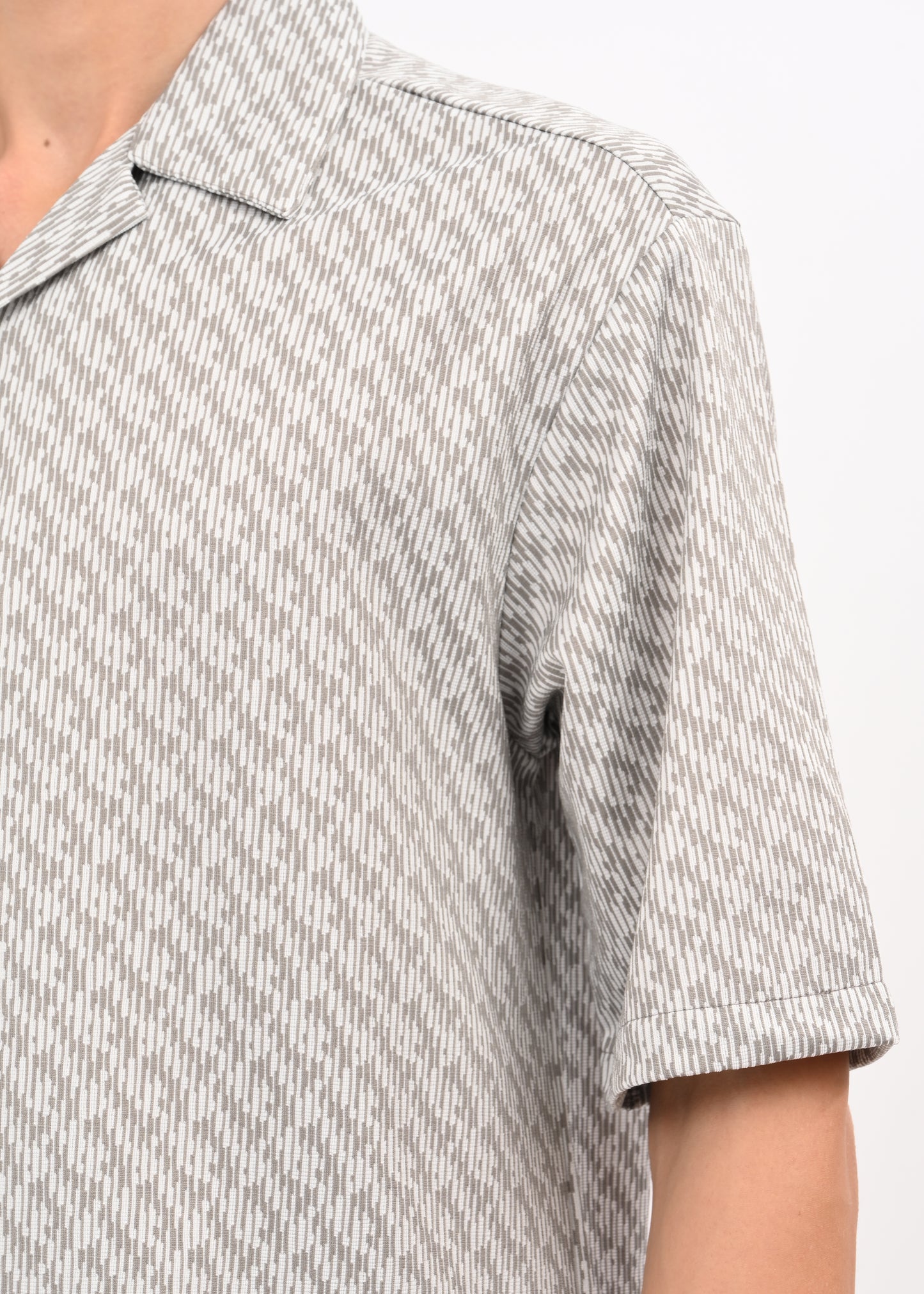 Cuban Collar Knitted Shirt Lt Grey