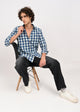 Indigo-Dyed 100% Cotton Check Shirt Navy
