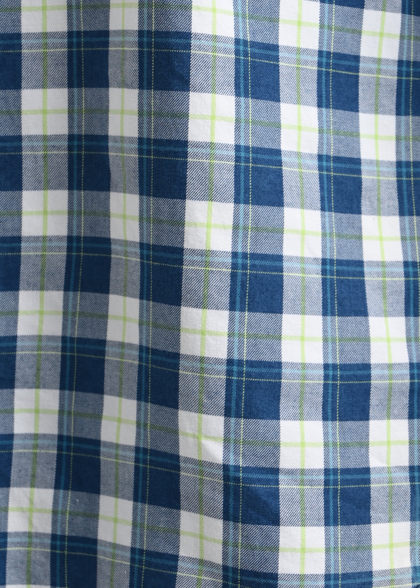 Indigo-Dyed 100% Cotton Check Shirt Navy