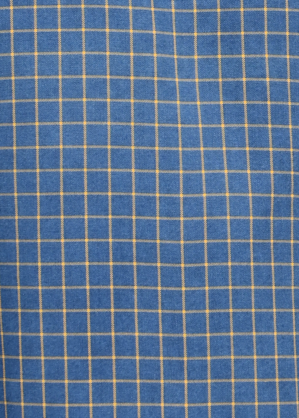 Indigo-Dyed 100% Cotton Check Shirt Yellow