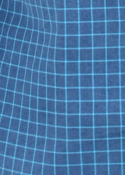 Indigo-Dyed 100% Cotton Check Shirt Sky Blue