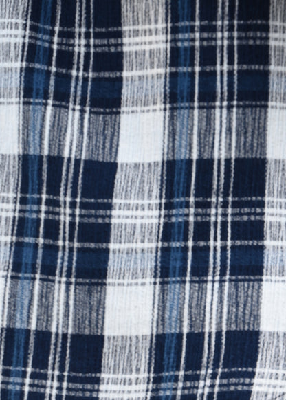 Textured Dobby Check Shirt Dk Navy