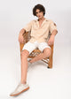 Cuban Collar Knitted Shirt Cream