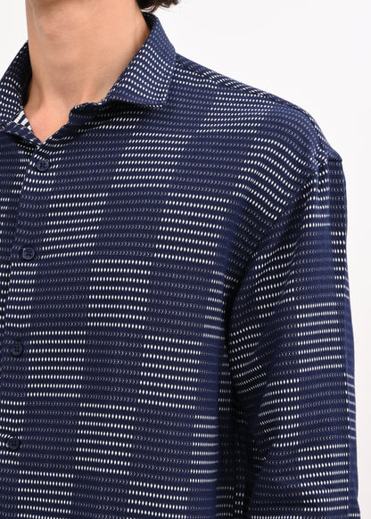 Self-Jacquard Shirt Navy