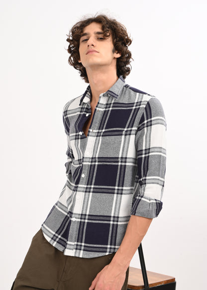 Classic Checked Shirt Navy