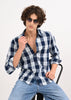 Textured Dobby Check Shirt Navy