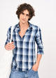Textured Dobby Check Shirt Navy