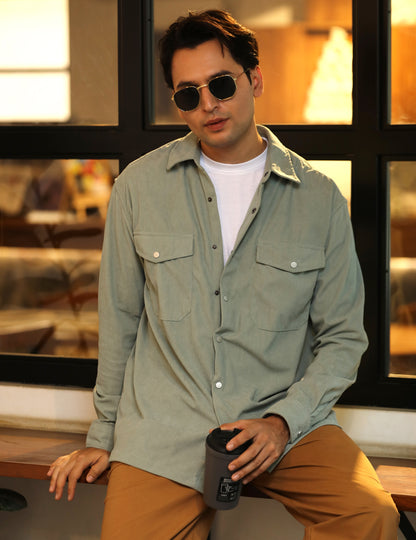 Corduroy Overshirt Lt Green