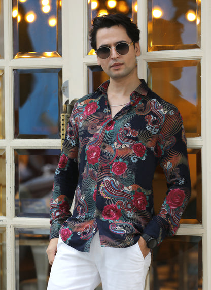 Printed Viscose Shirt Rose