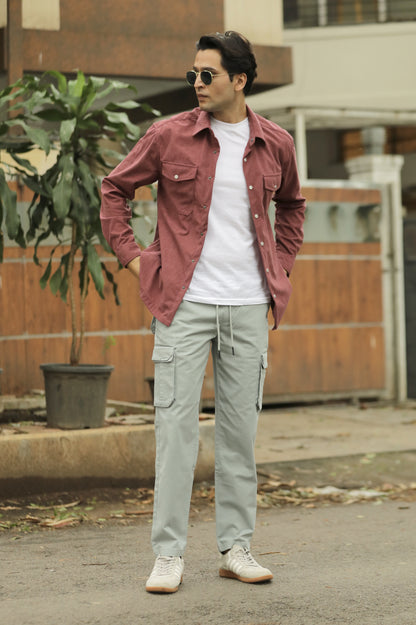 Corduroy Overshirt Magenta