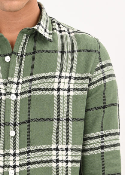 Classic Bold Check Shirt Green