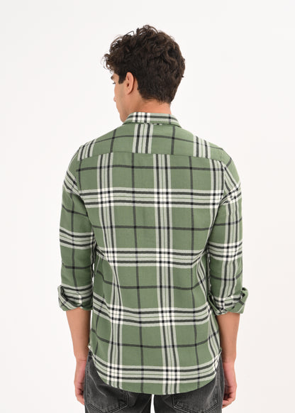 Classic Bold Check Shirt Green