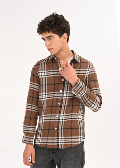 Classic Bold Check Shirt Brown