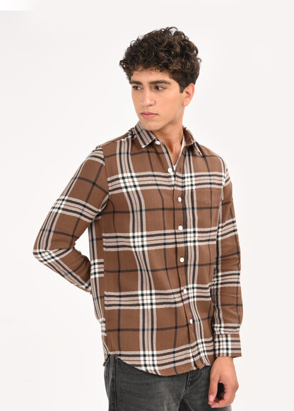 Classic Bold Check Shirt Brown