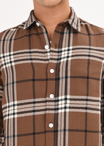Classic Bold Check Shirt Brown