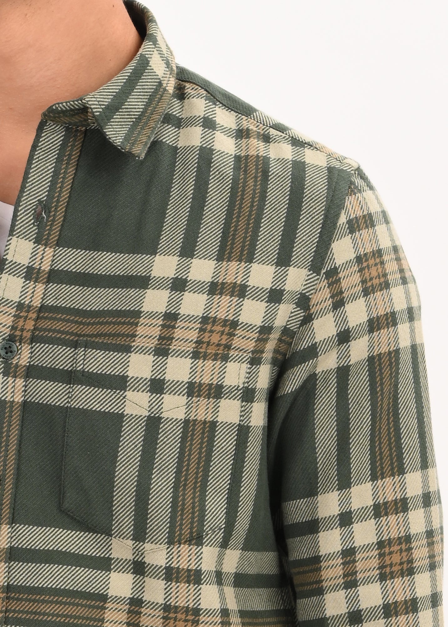 Multi-Colored Classic Check Shirt Green