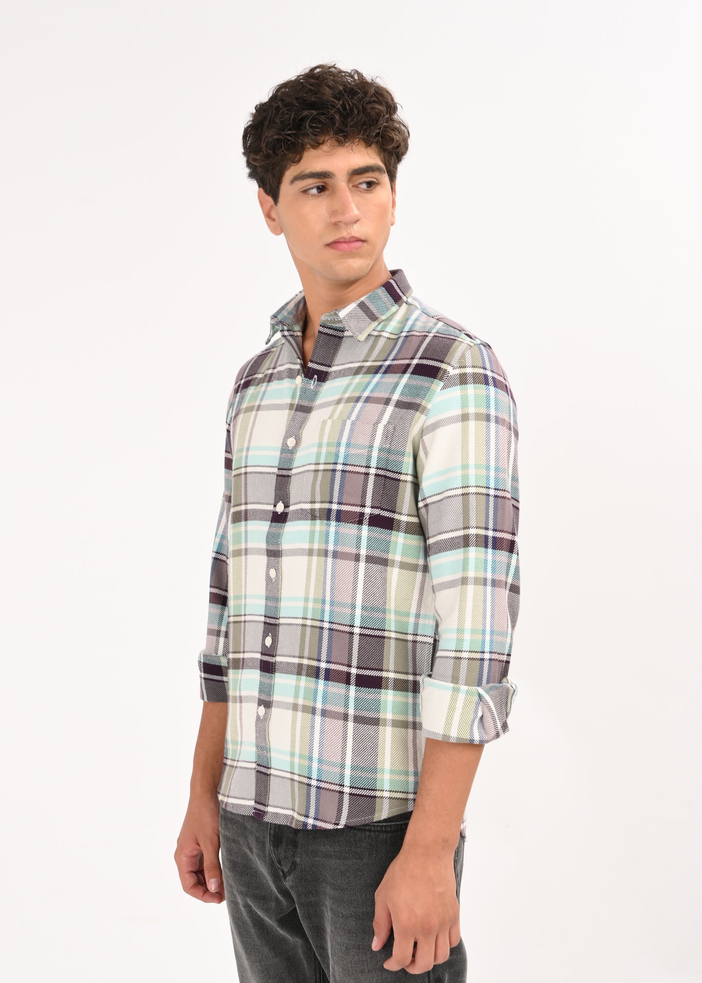Multi-Colored Classic Check Shirt Sky Blue
