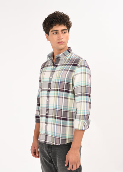 Multi-Colored Classic Check Shirt Sky Blue