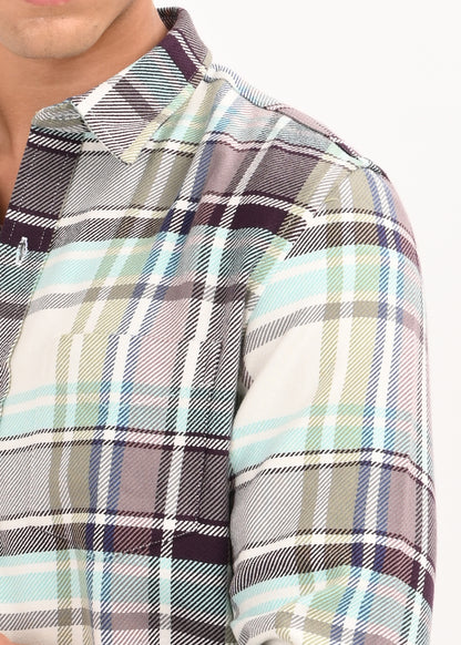 Multi-Colored Classic Check Shirt Sky Blue