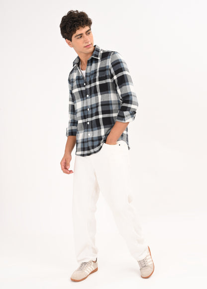 Classic Checked Shirt Blue