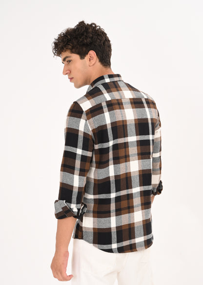 Classic Checked Shirt Brown