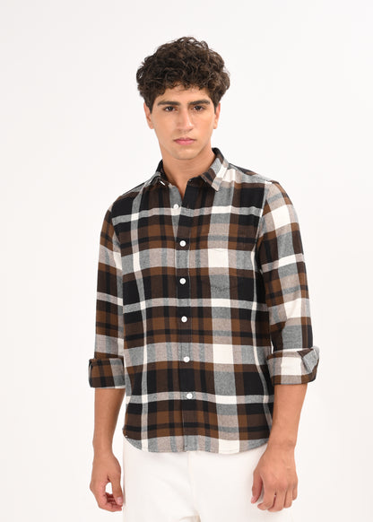Classic Checked Shirt Brown