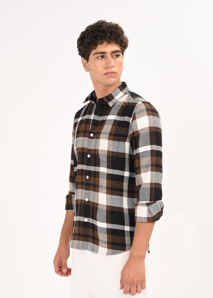 Classic Checked Shirt Brown