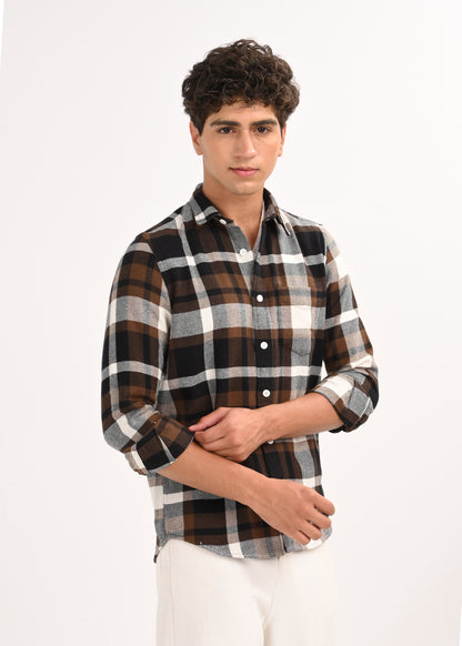 Classic Checked Shirt Brown