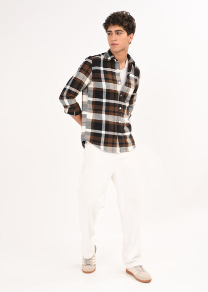Classic Checked Shirt Brown