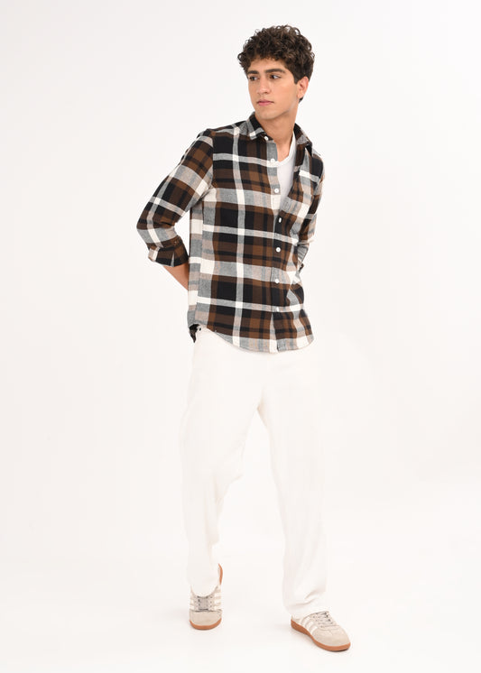 Classic Checked Shirt Brown