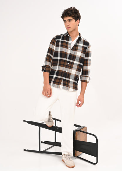 Classic Checked Shirt Brown