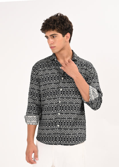 Textured Jacquard Shirt White
