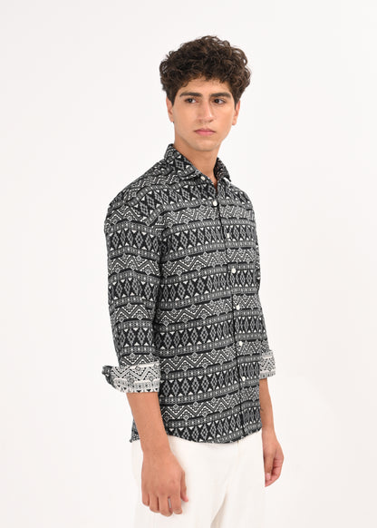 Textured Jacquard Shirt White