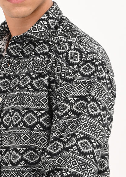 Textured Jacquard Shirt Black