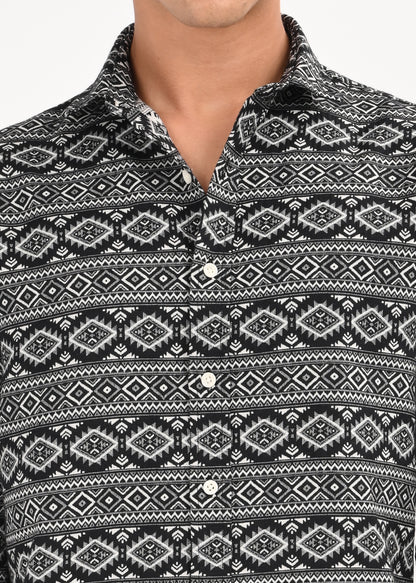 Textured Jacquard Shirt Black