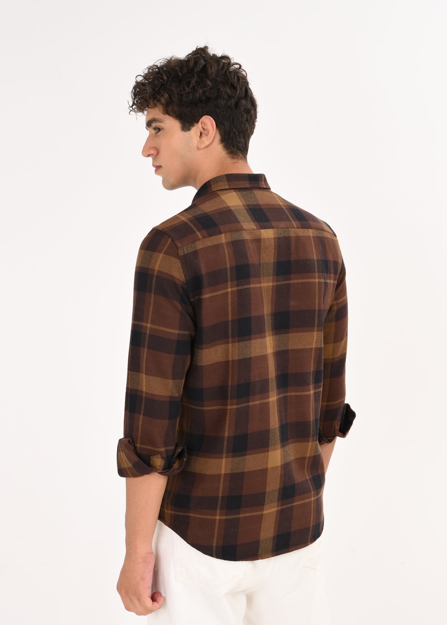 Multi-Colored Classic Check Shirt Coffee