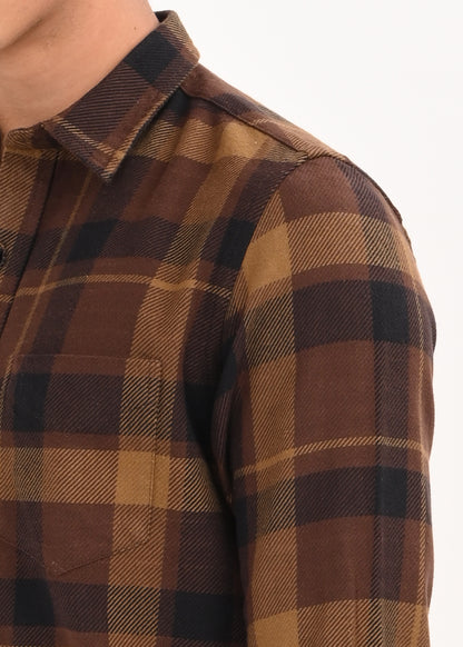 Multi-Colored Classic Check Shirt Coffee