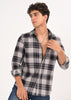 Multi-Colored Classic Check Shirt Grey