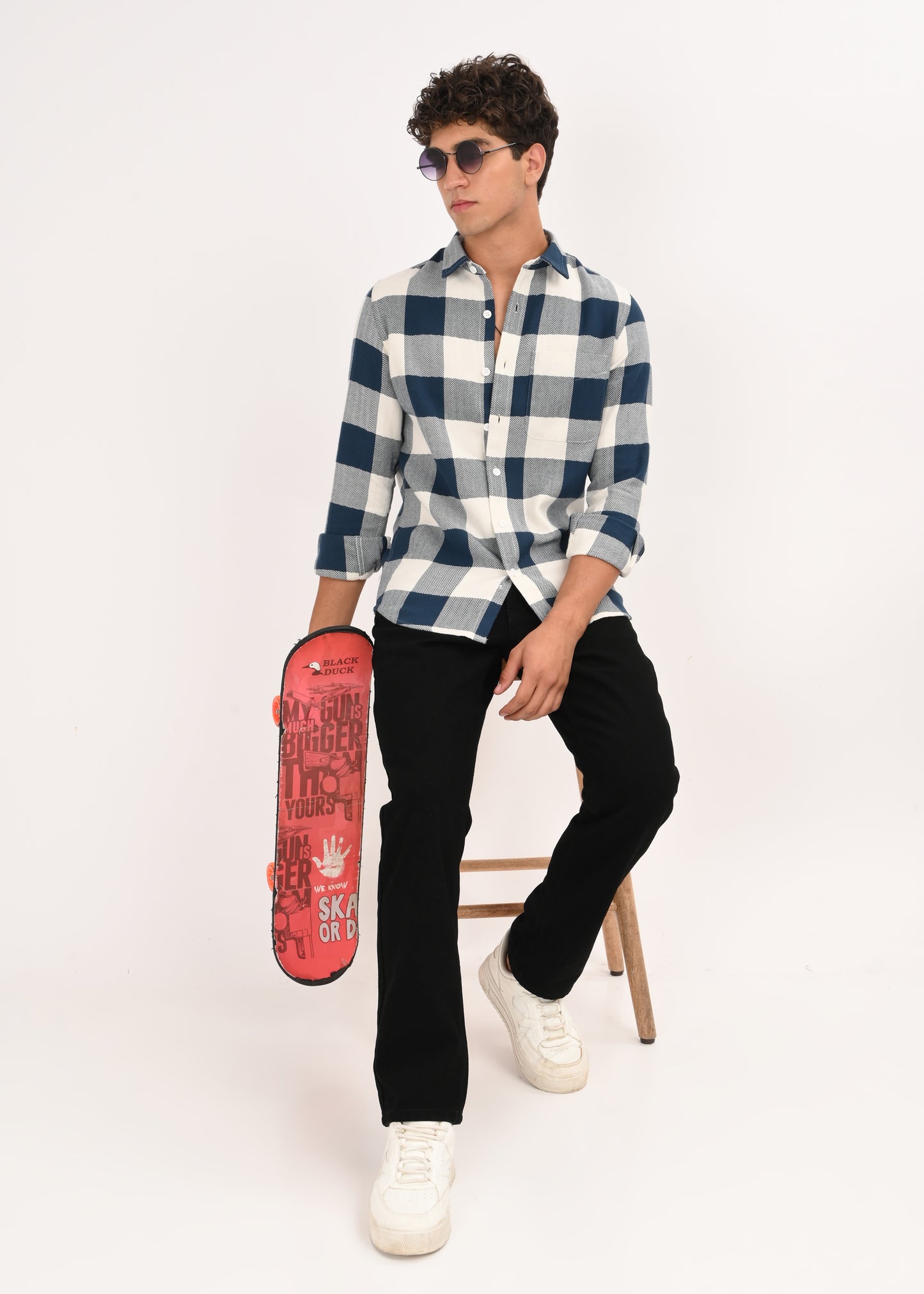Classic Bold Check Shirt Dk Blue