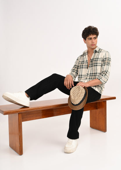 Multi-Colored Classic Check Shirt Cream