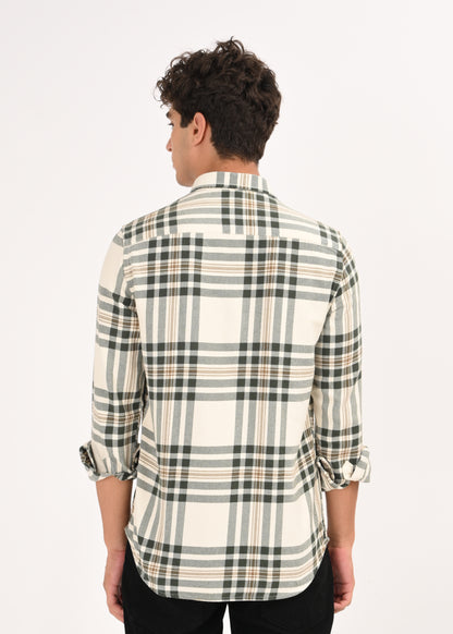 Multi-Colored Classic Check Shirt Cream