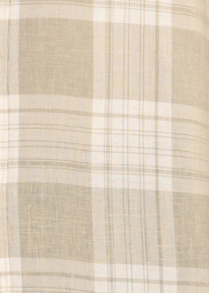 Linen Check Shirt Lt Green