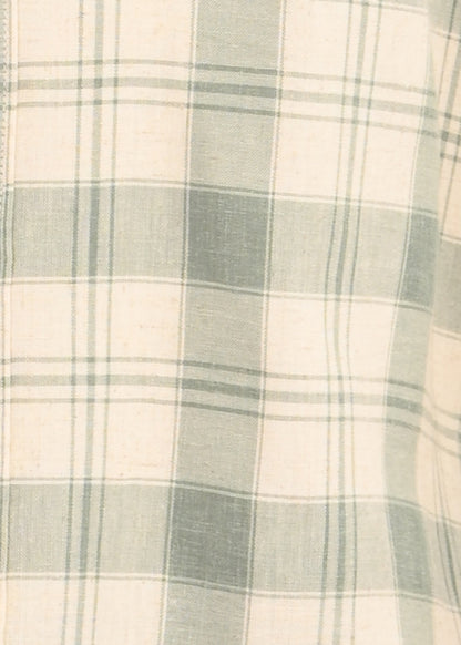 Linen Check Shirt Green