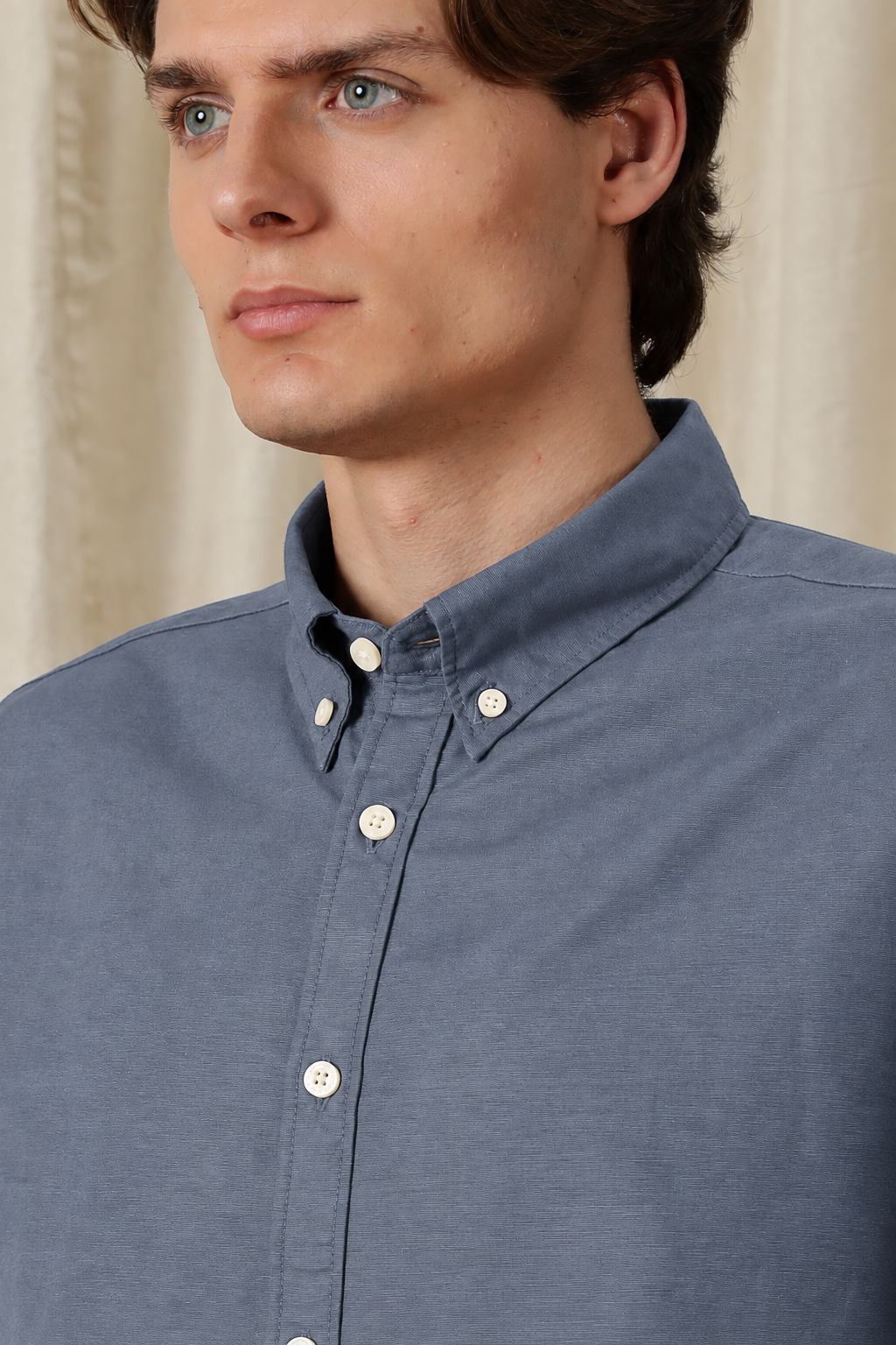 Men's Dark Grey Relaxed Fit Cotton Shirt