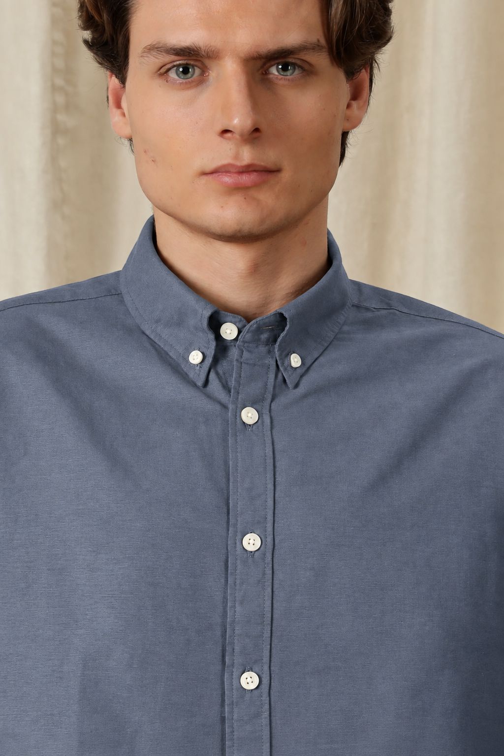 Men's Dark Grey Relaxed Fit Cotton Shirt